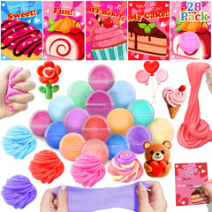 AMENON butter slime ball 28-pack in bright colors for classroom gifts