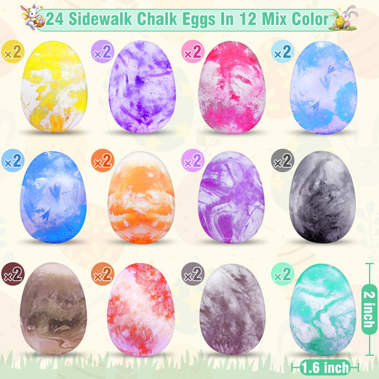 AMENON chalk eggs with mixed colors inviting kids to try sidewalk art