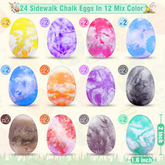 AMENON chalk eggs with mixed colors inviting kids to try sidewalk art