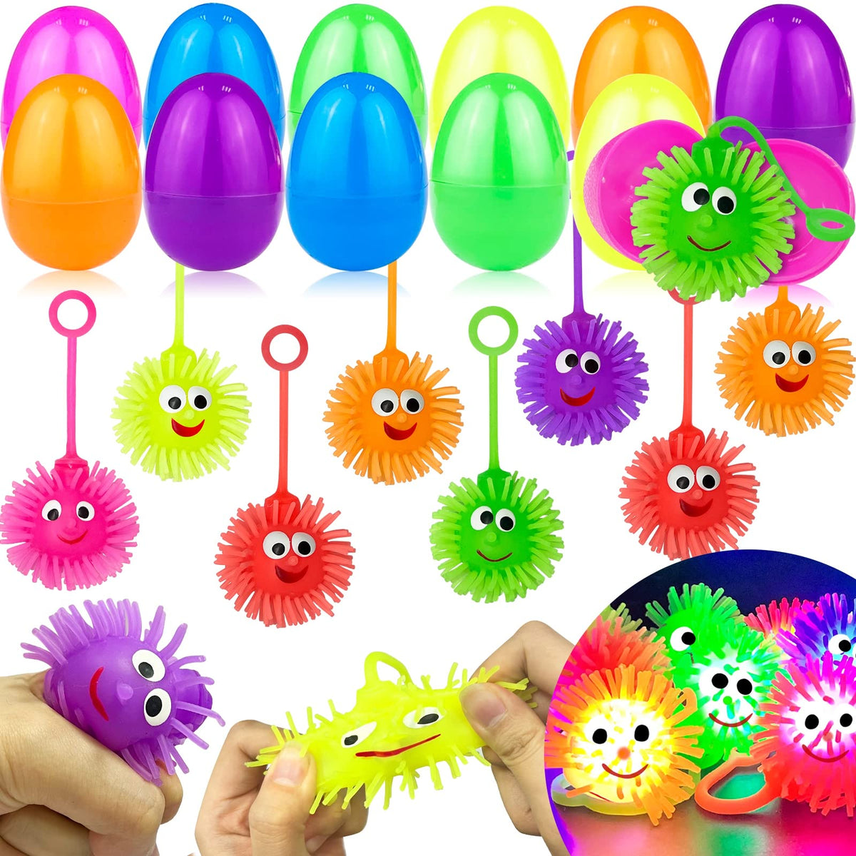 AMENON 12-pack Easter eggs filled with toys for festive baskets
