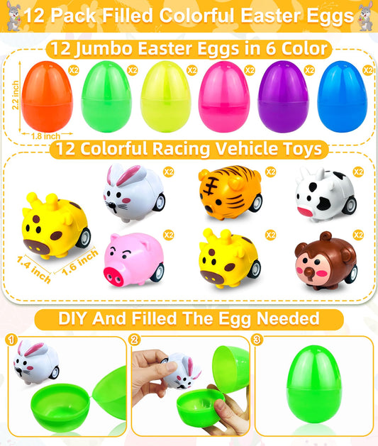AMENON pink Easter egg with monkey pull-back car for classroom prizes.
