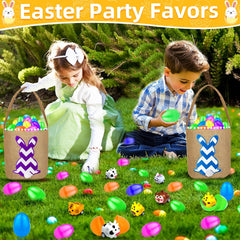 AMENON purple Easter egg with pig pull-back car for Easter egg hunts.