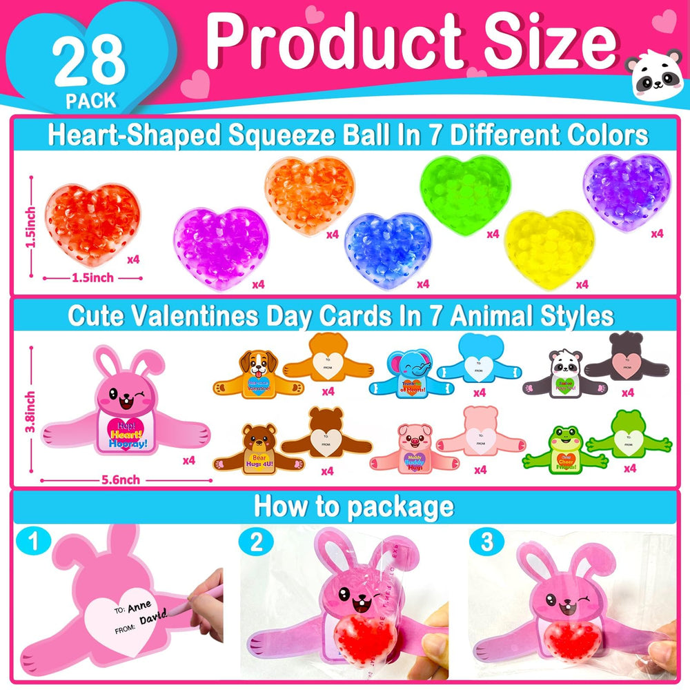 AMENON heart stress ball with colorful beads for tactile play and color recognition.