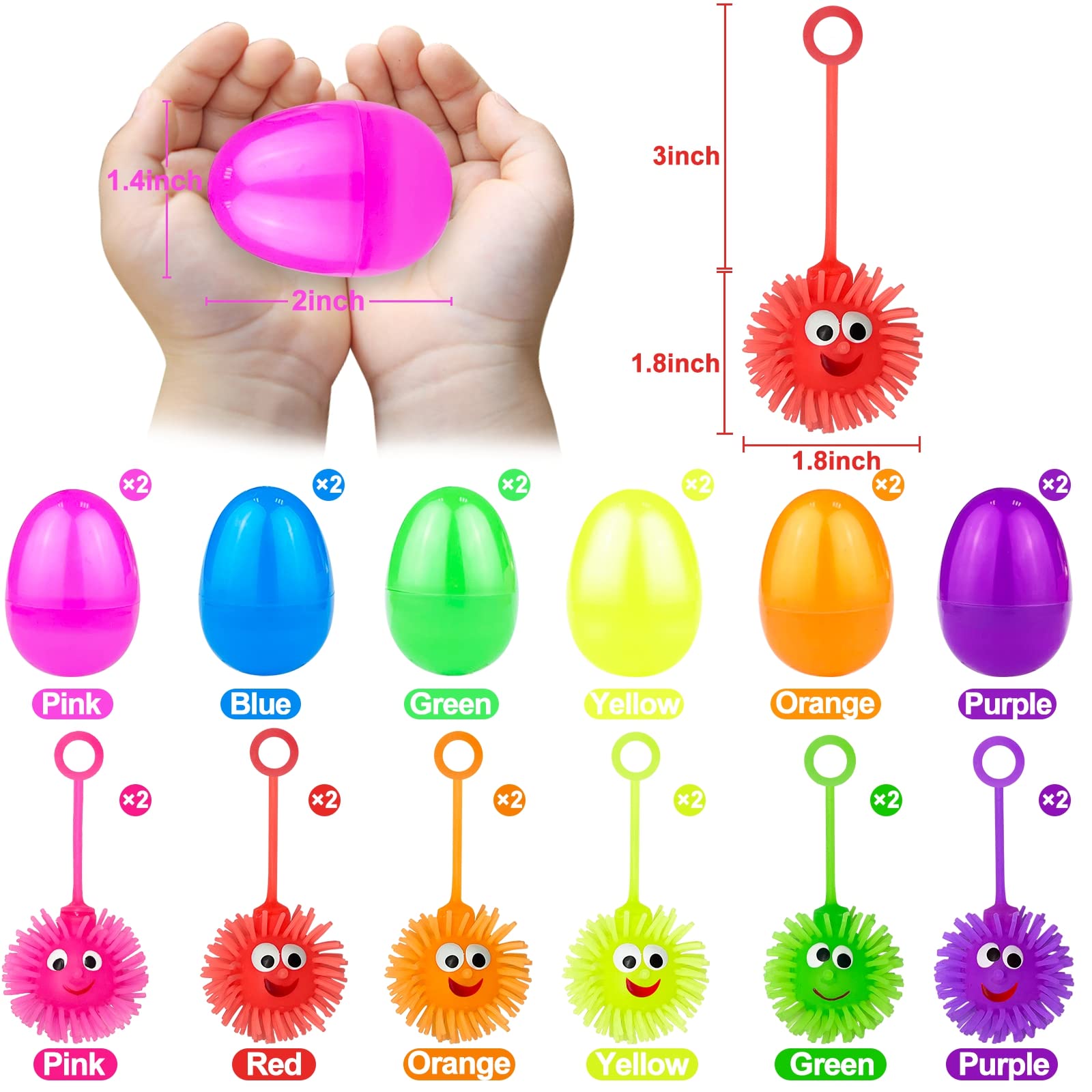 AMENON light-up puffer balls with blue and red LEDs for play