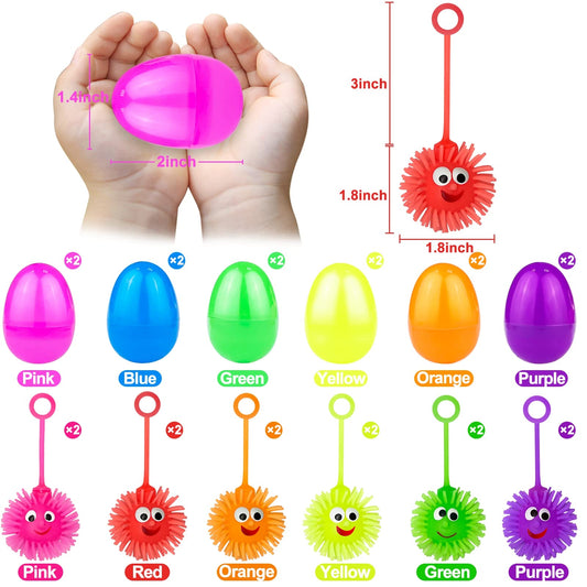 AMENON light-up puffer balls with blue and red LEDs for play