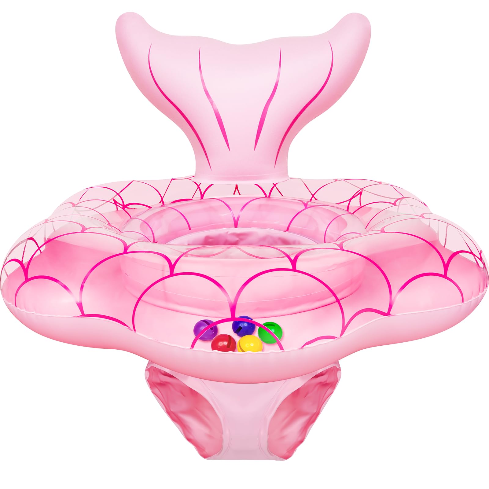 AMENON mermaid baby pool float 65cm offers stable water play for infants