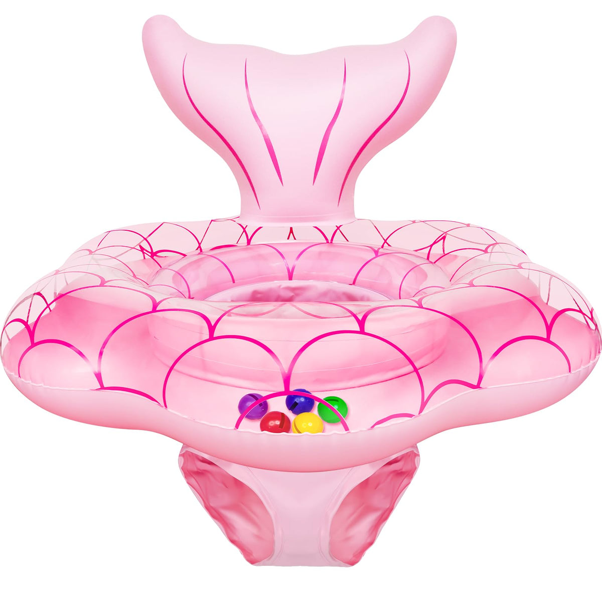 AMENON mermaid baby pool float 65cm offers stable water play for infants