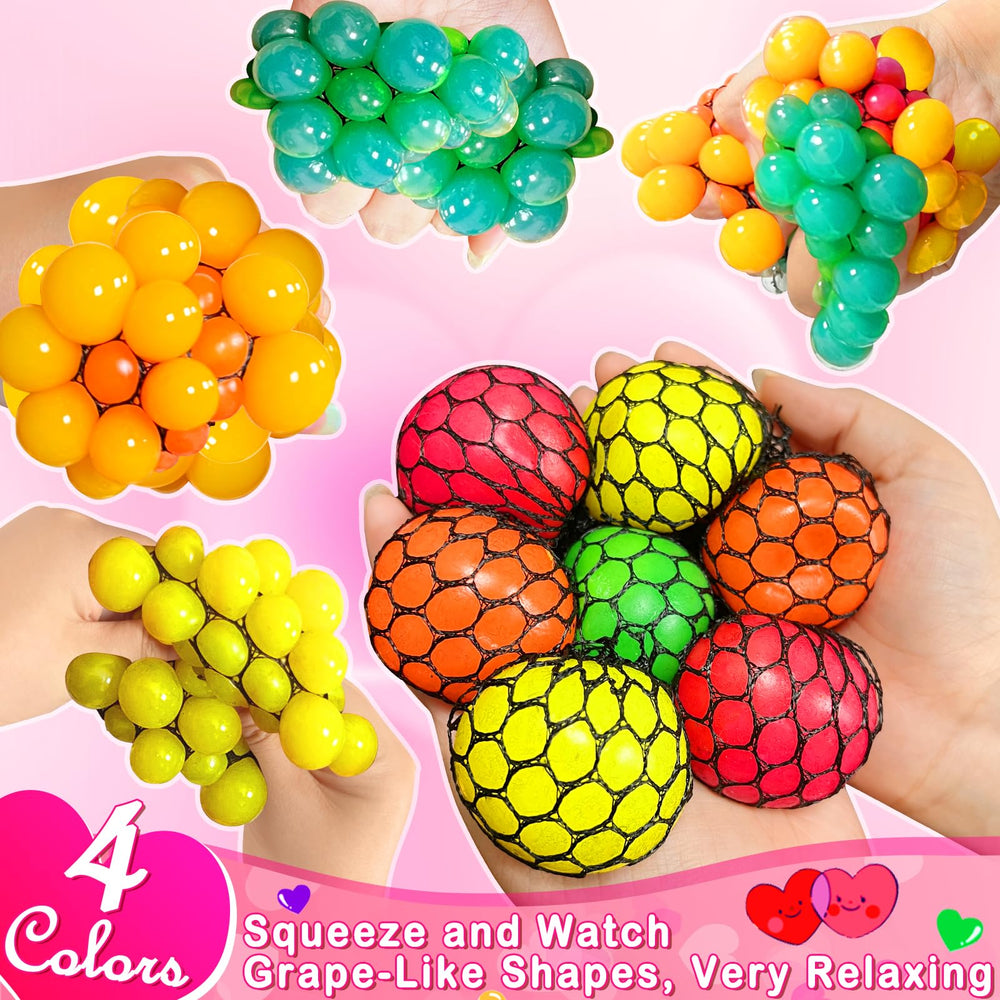 AMENON jelly mesh squeeze balls revealing tiny beads for tactile sensory fun