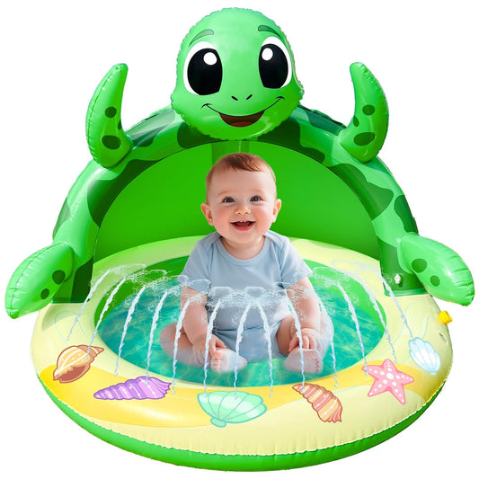 AMENON turtle baby pool sprinkler for outdoor fun and safe water play.