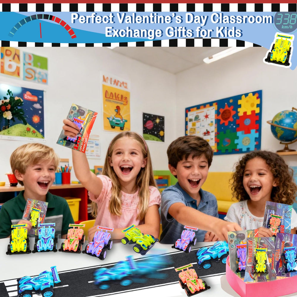 AMENON valentines cards with racing designs for class notes