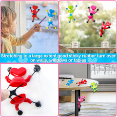 AMENON Valentines heart sticky man blue toy sticks to glass and desks.