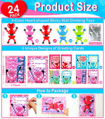 AMENON Valentines heart sticky man pink toy sticks to surfaces for play.