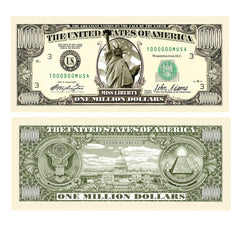 American Art Classics front view of pack50 million-dollar bills for realistic display