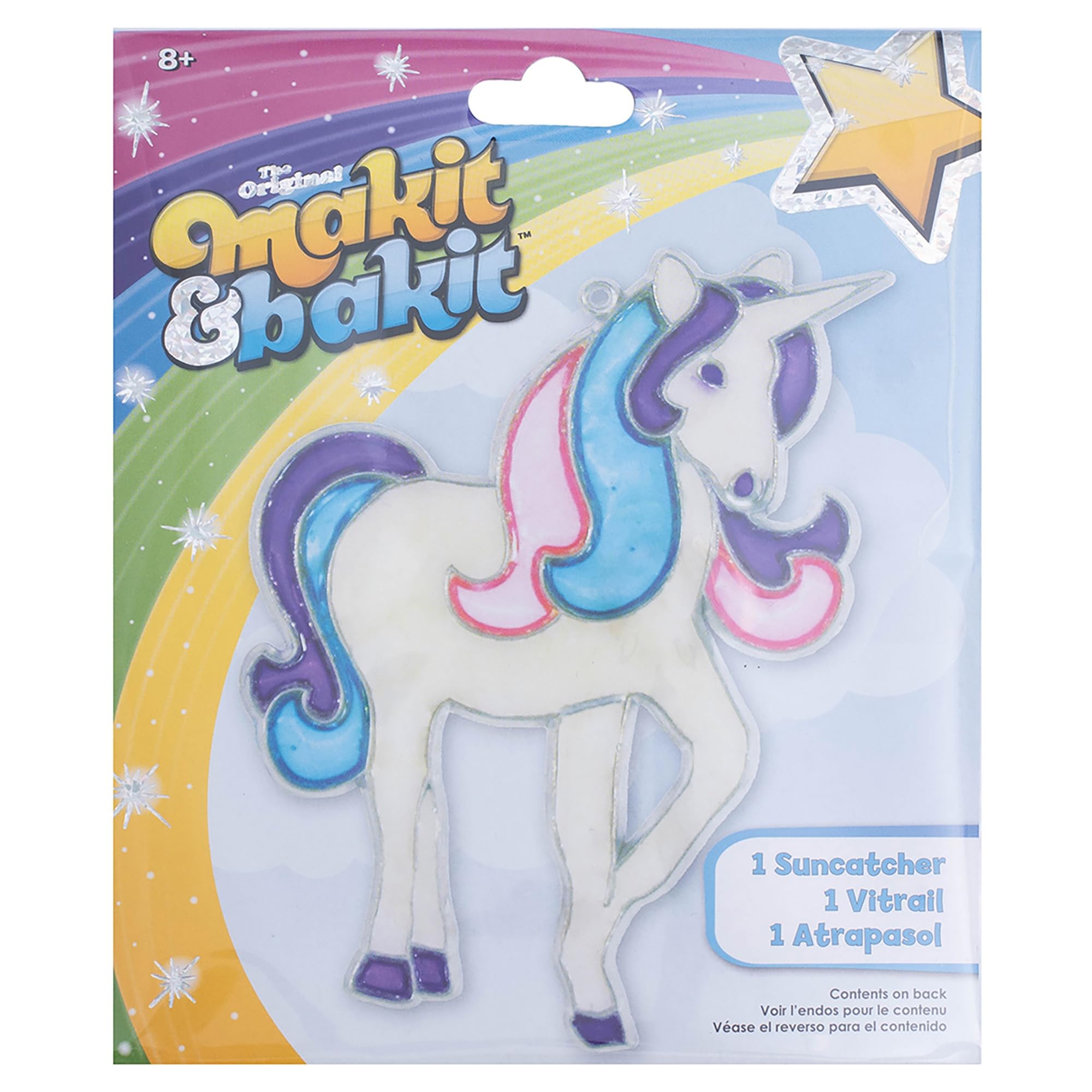 American Crafts Darice ColorBok Suncatcher Kit unicorn frame ready to hang and sparkle