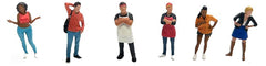 American Diorama Foodies six-piece diecast figures in lifelike poses for authentic 1/64 dioramas