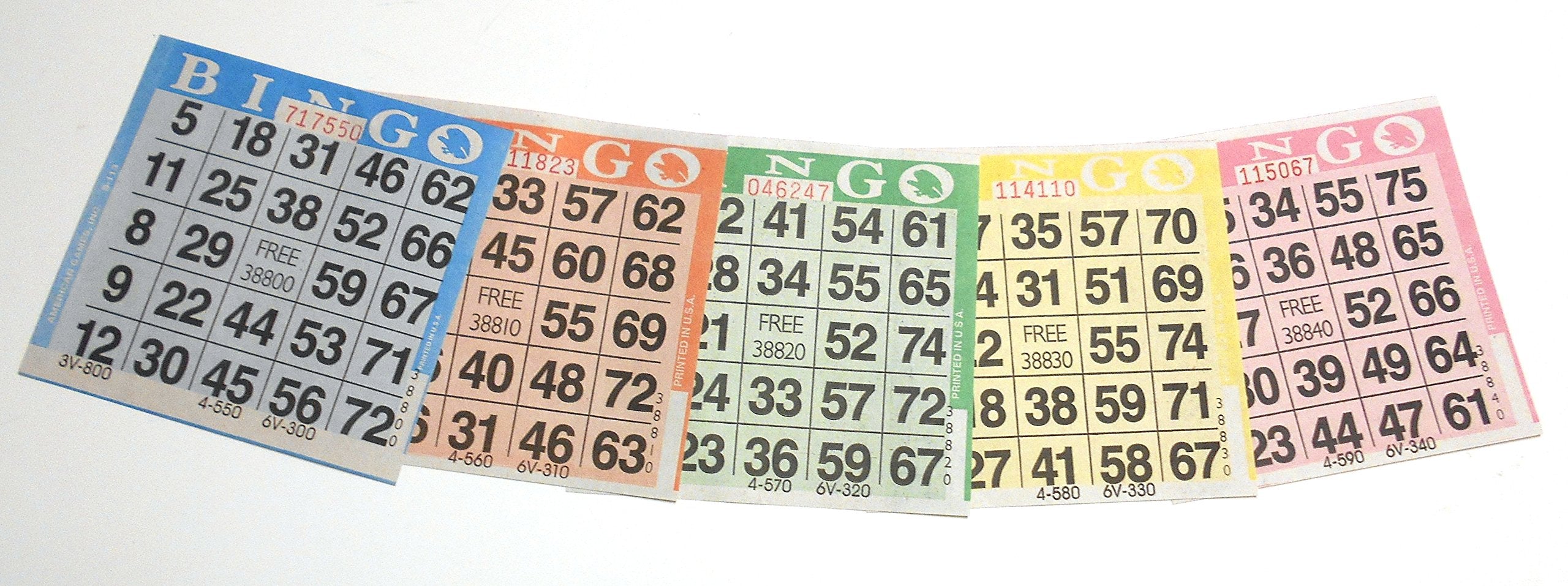 American Games 1000 Bingo paper cards in five colors for versatile group play.