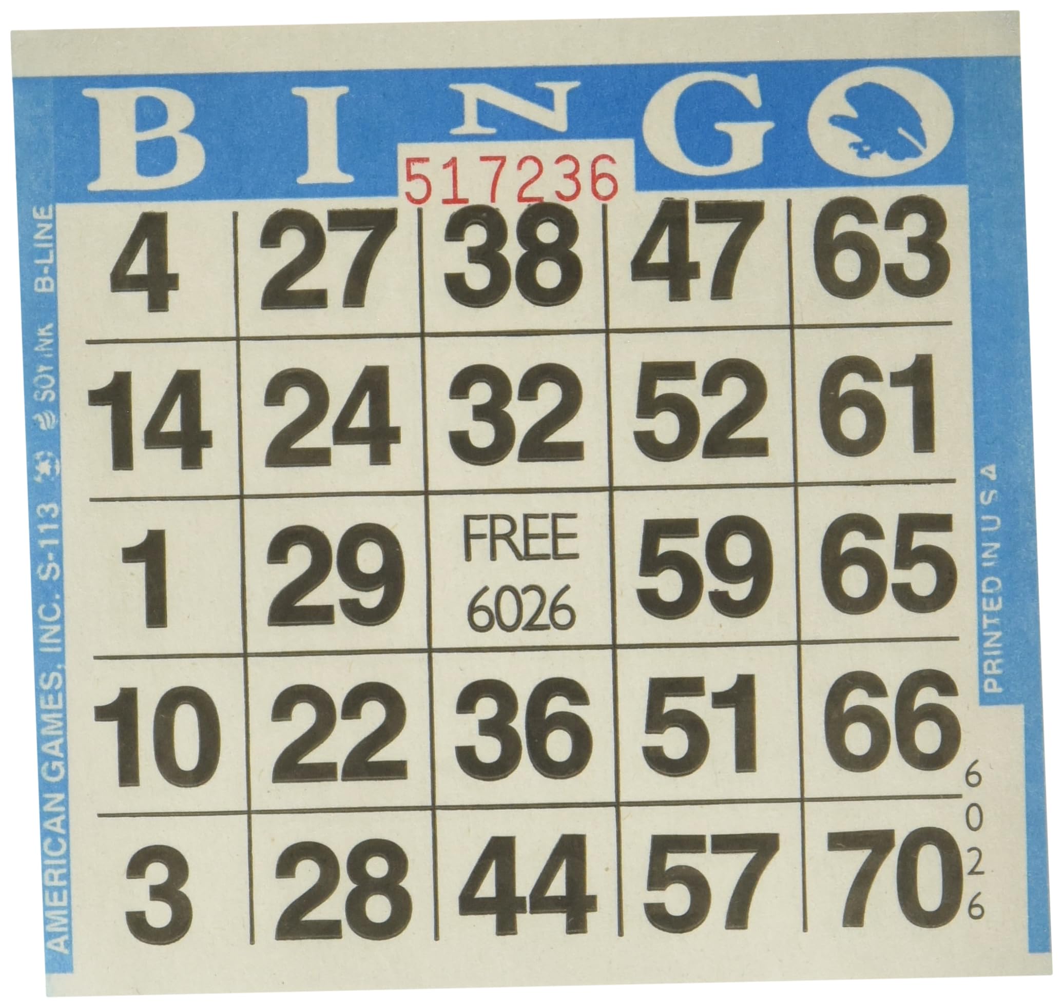 American Games blue 4x4 bingo sheets offer professional-grade play for large gatherings.