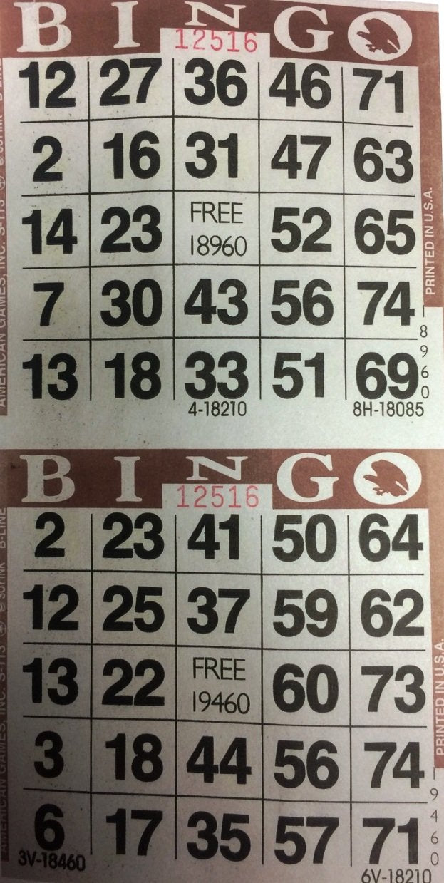 American Games INC 3000 bingo cards in brown color, easy handling in bundles.