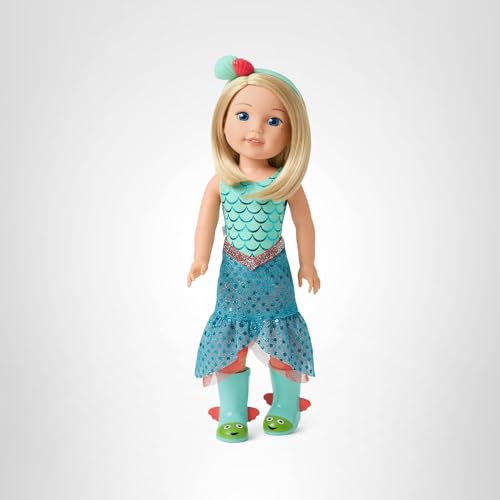 Silky blond hair on Camille is easy to brush and style