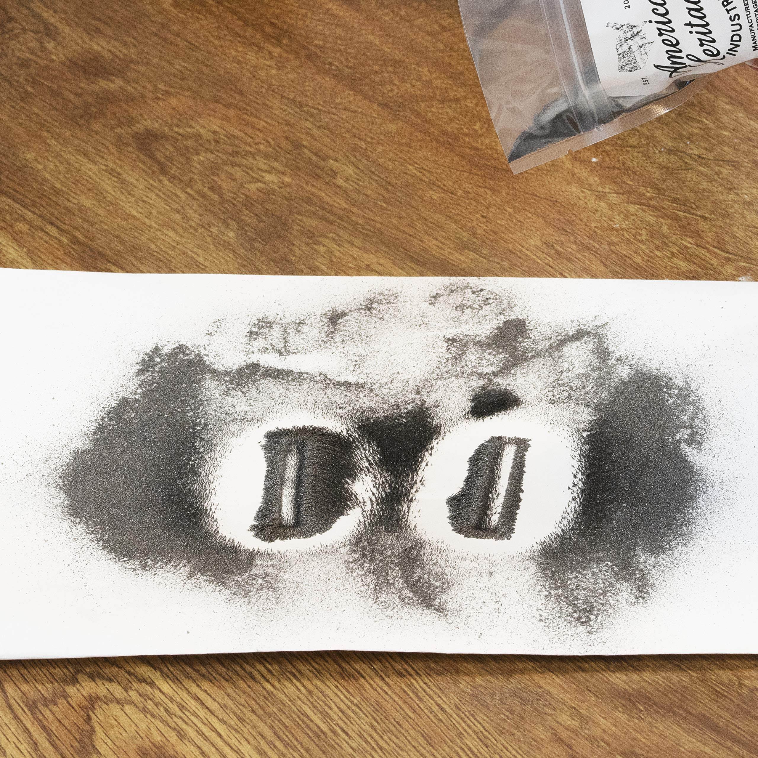 American Heritage iron filings in science class illustrate magnetism concepts.