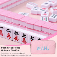 American Mahjong Tiles Bag with gold zipper for secure travel and quick access