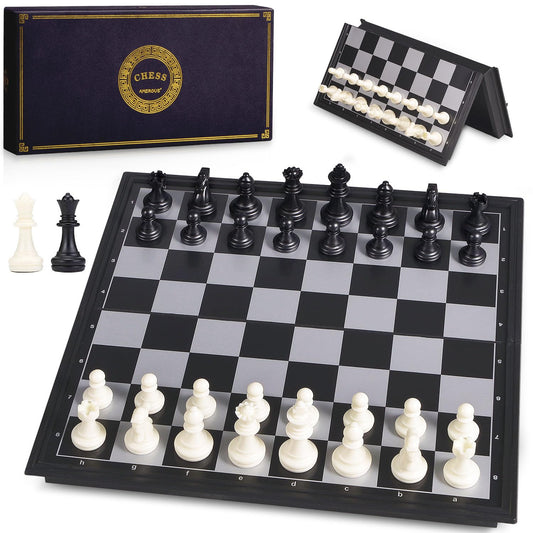 AMEROUS 10-inch magnetic travel chess board for stable play on the go.