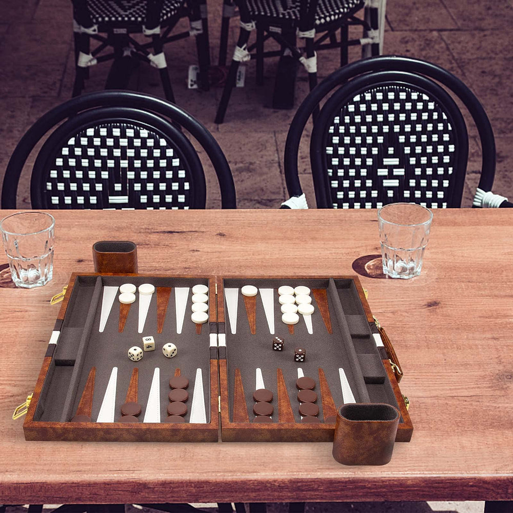 AMEROUS backgammon set felt playfield close-up for quiet play
