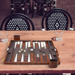 AMEROUS backgammon set felt playfield close-up for quiet play