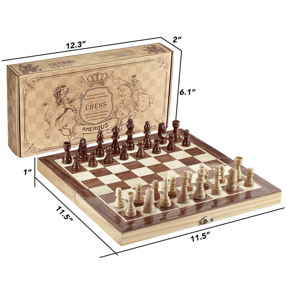 AMEROUS pieces with anti-scratch bottoms protecting the board