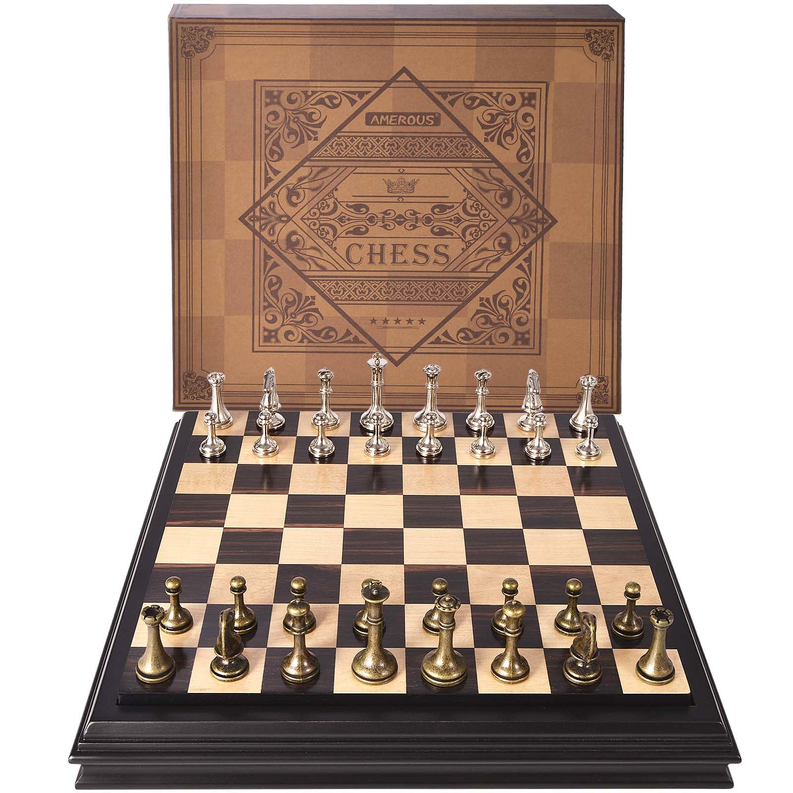 AMEROUS chess set suitable for both kids and adults during family nights.