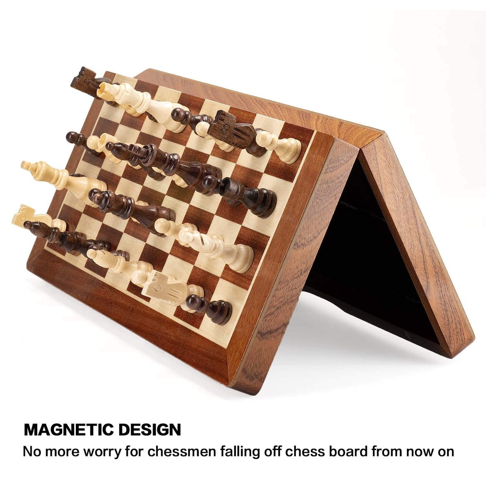 Amerous handcrafted wooden chess figures showcase premium craftsmanship.