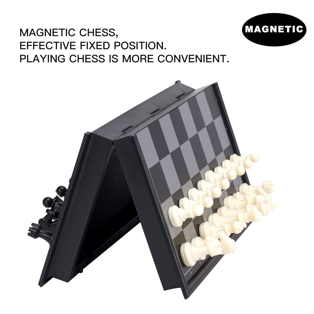 AMEROUS folded chess board compact for easy transport and storage.