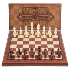 AMEROUS folding board reveals built-in storage slots for pieces.