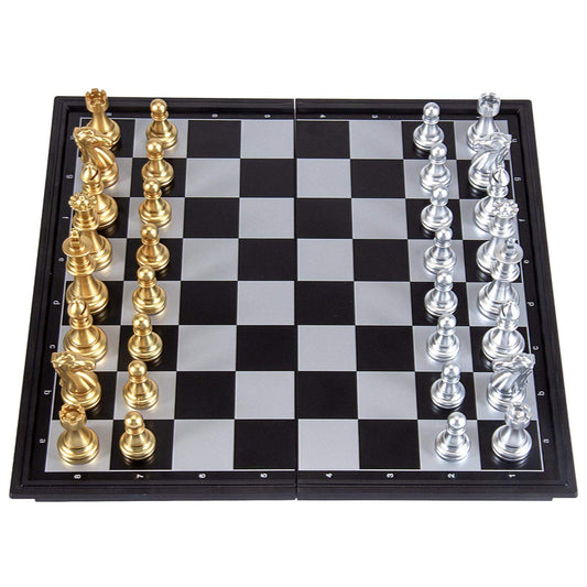 AMEROUS folding chess board in compact form, easy to carry.