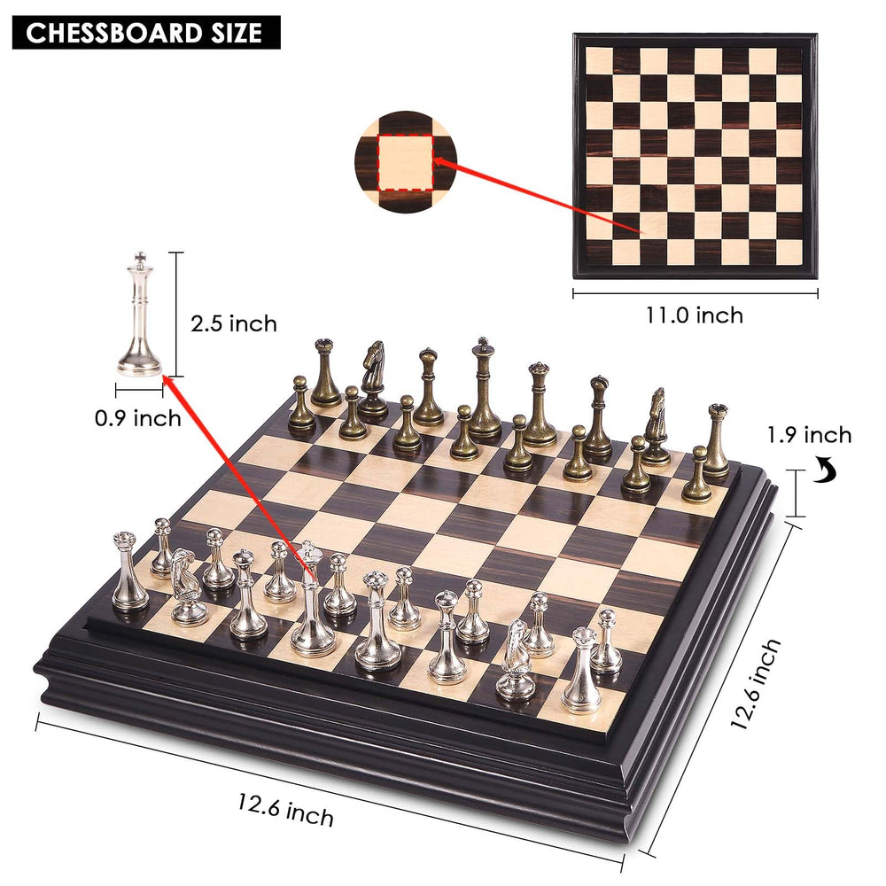AMEROUS living room display of a premium chess set as a centerpiece.