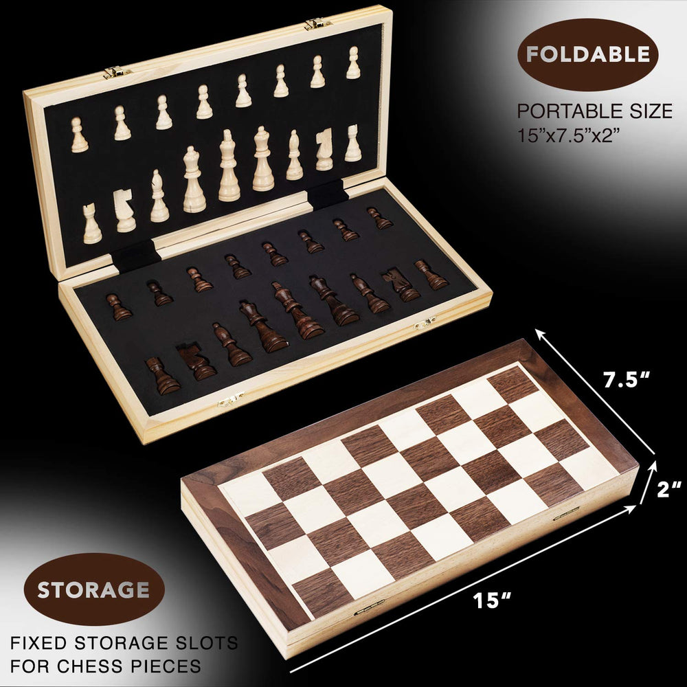 AMEROUS magnetic chess pieces stay on board during play.