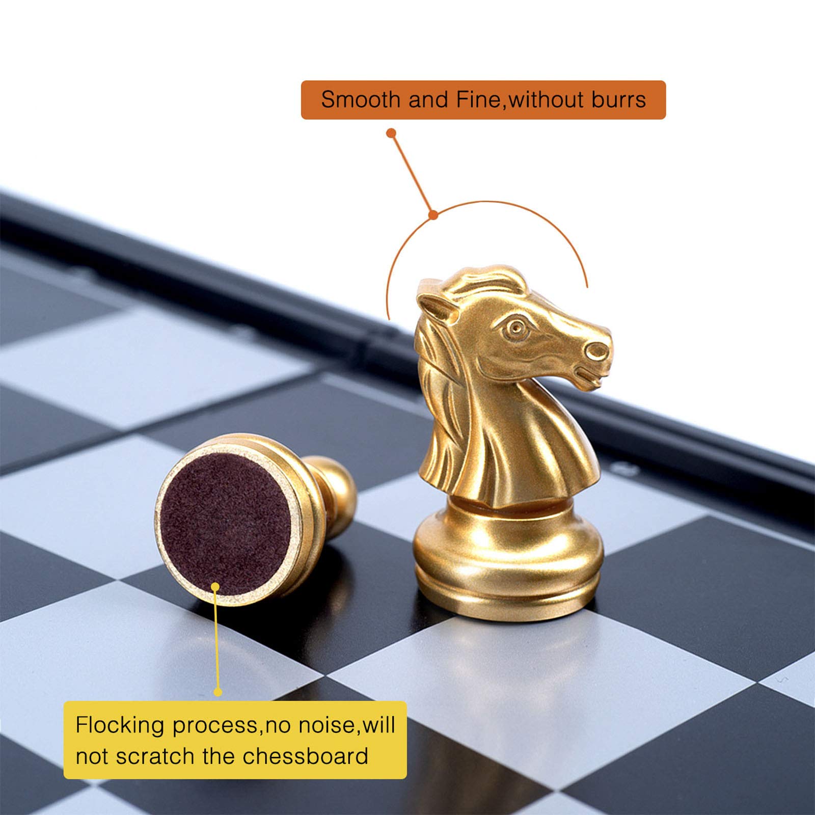 AMEROUS magnetic felt-bottom pieces reduce movement and noise during play.