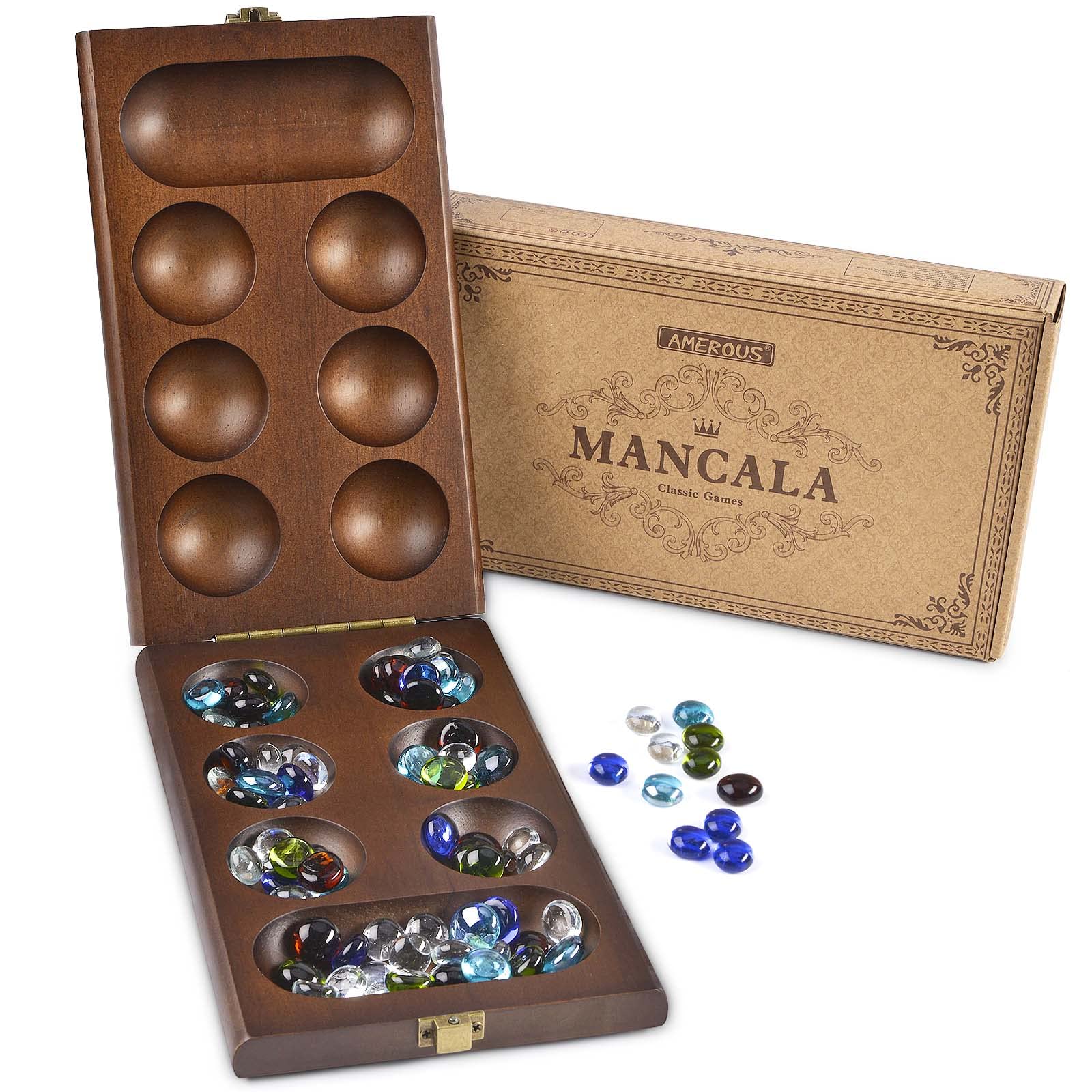 AMEROUS gift-ready Mancala set ideal for holidays and birthdays