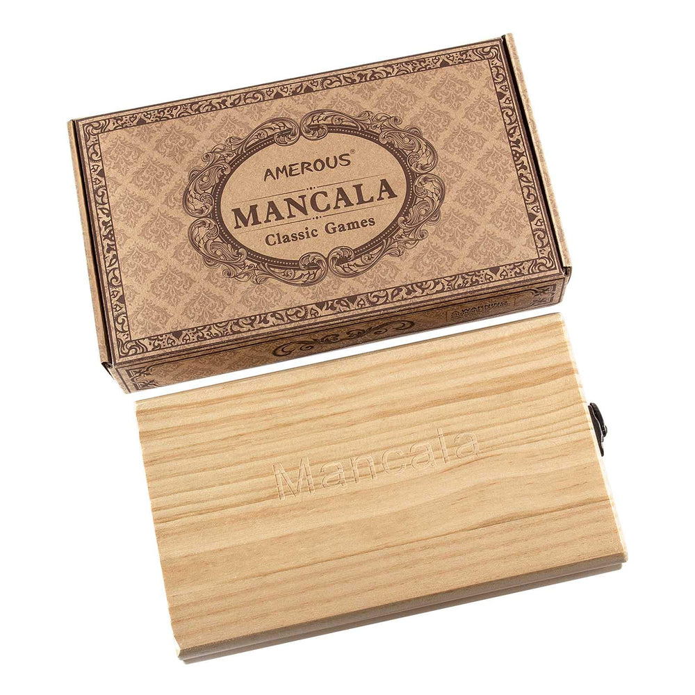 AMEROUS Mancala wood grain closeup highlights craftsmanship.