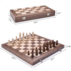 Magnetic pieces with compact travel design for on-the-go games.