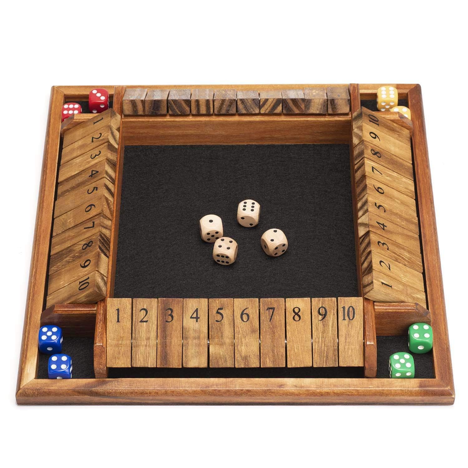 AMEROUS Shut The Box dice set ready for two to four players