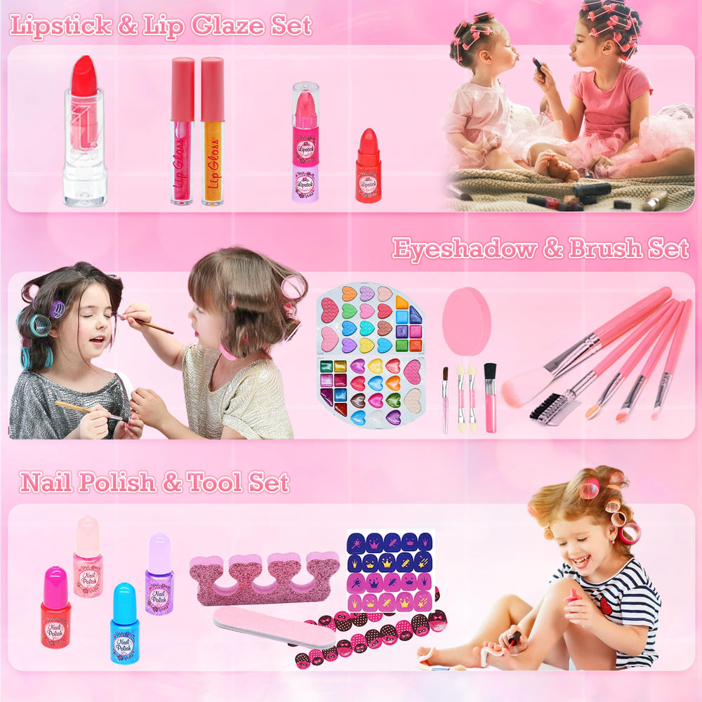 Amerrly nail polish bottles arranged to illustrate non-toxic, washable fun.