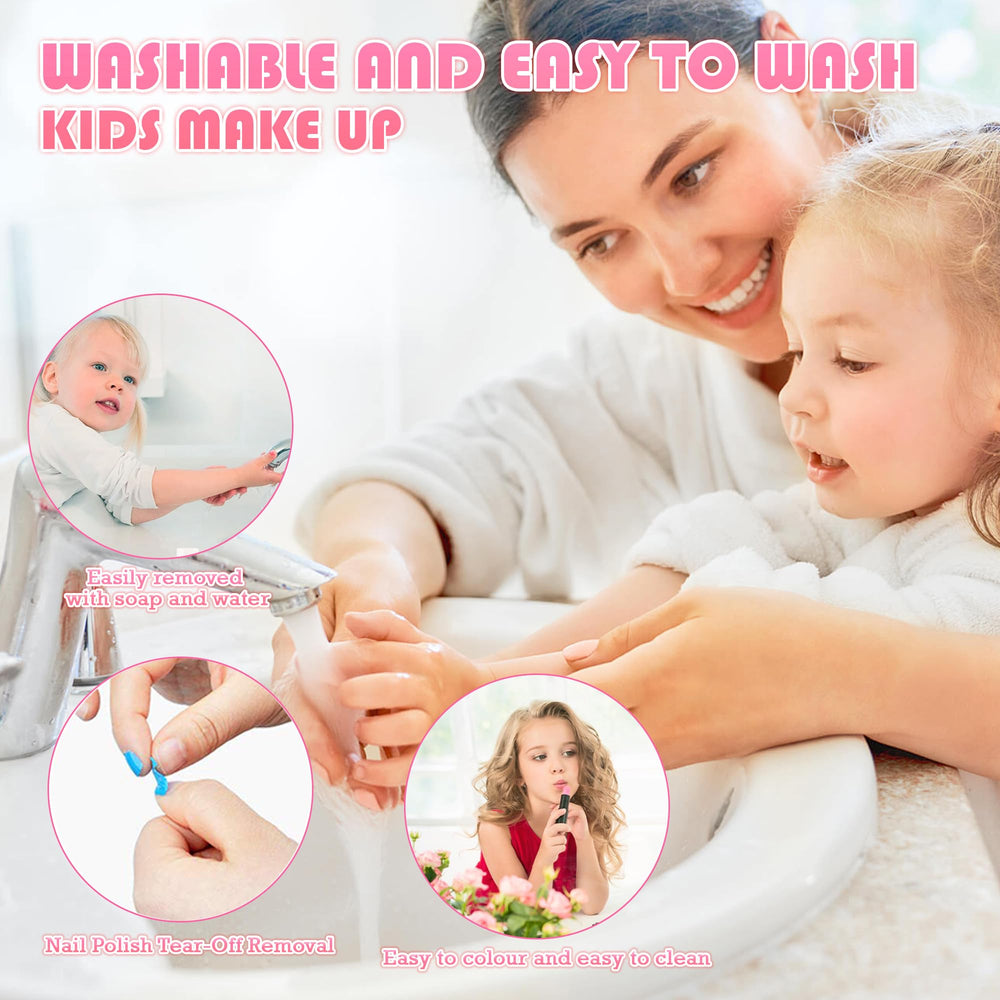 Amerrly eye shadow palette close-up with kid-safe colors for gentle expression.