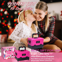 Amerrly compact carry case keeps makeup organized on the go.