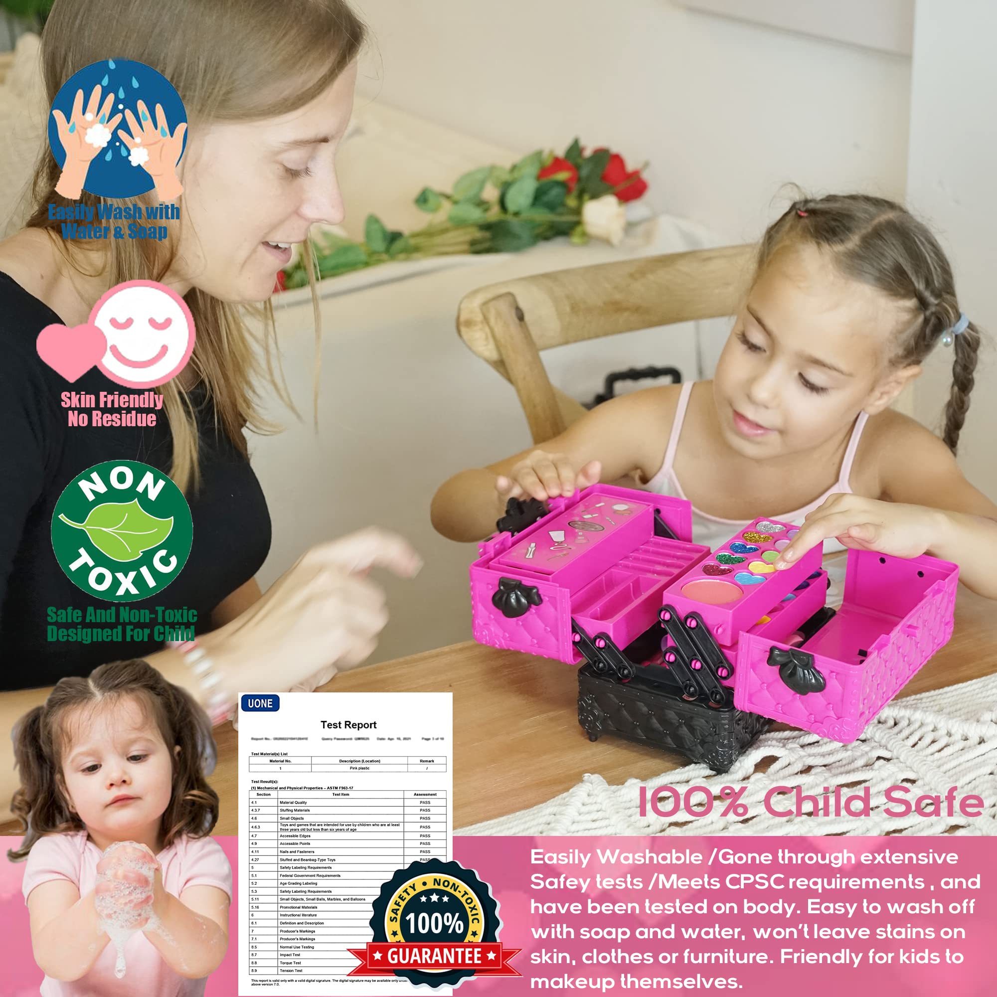 Amerrly kids makeup kit eye shadow with vibrant, kid-friendly tones.