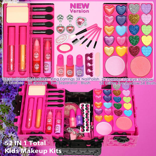 Amerrly kids makeup kit nail polish for washable, mess-free dressing up.