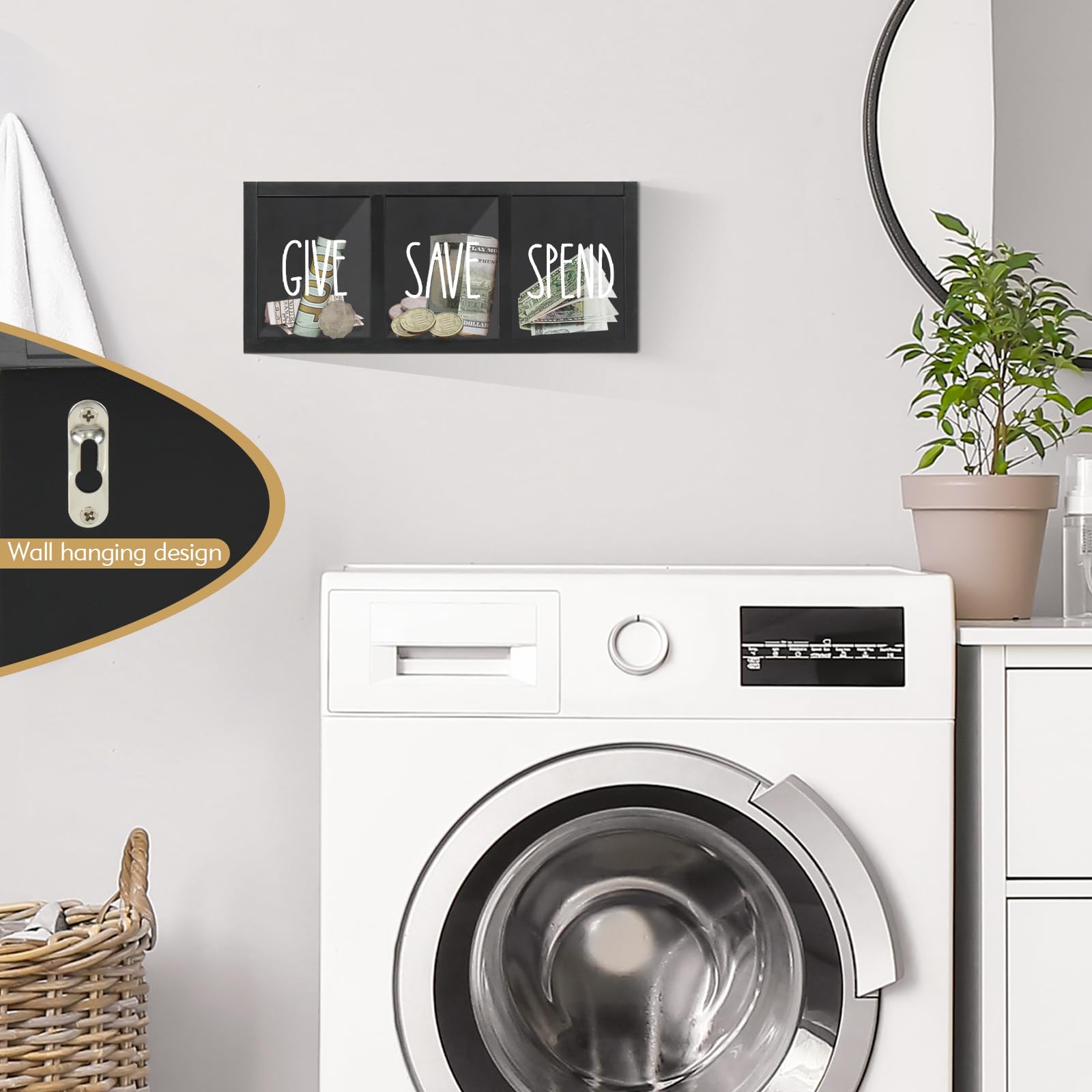 Wall-mount hardware included for simple, organized mounting.