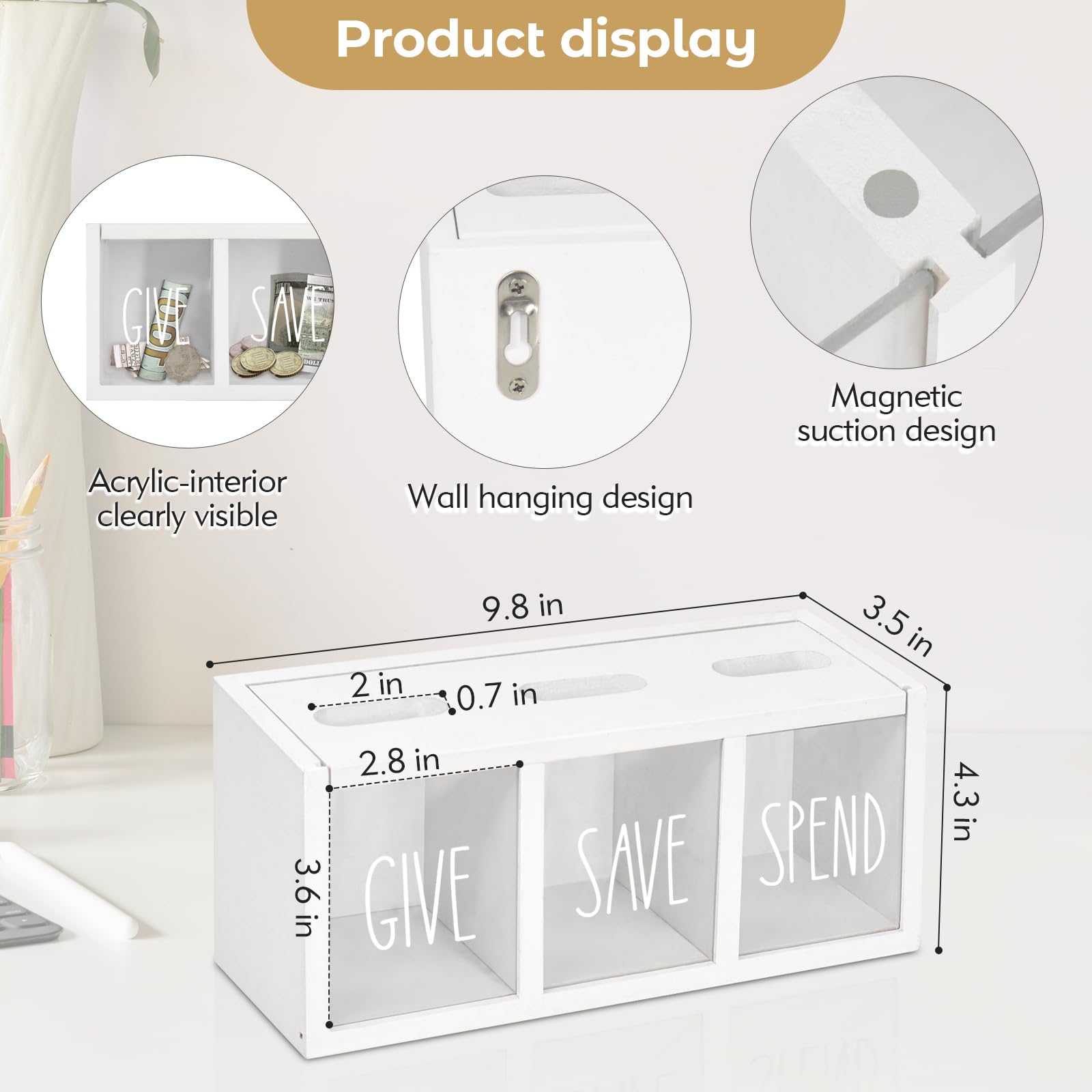 Ameuphercy money jar cleans easily with a damp cloth.