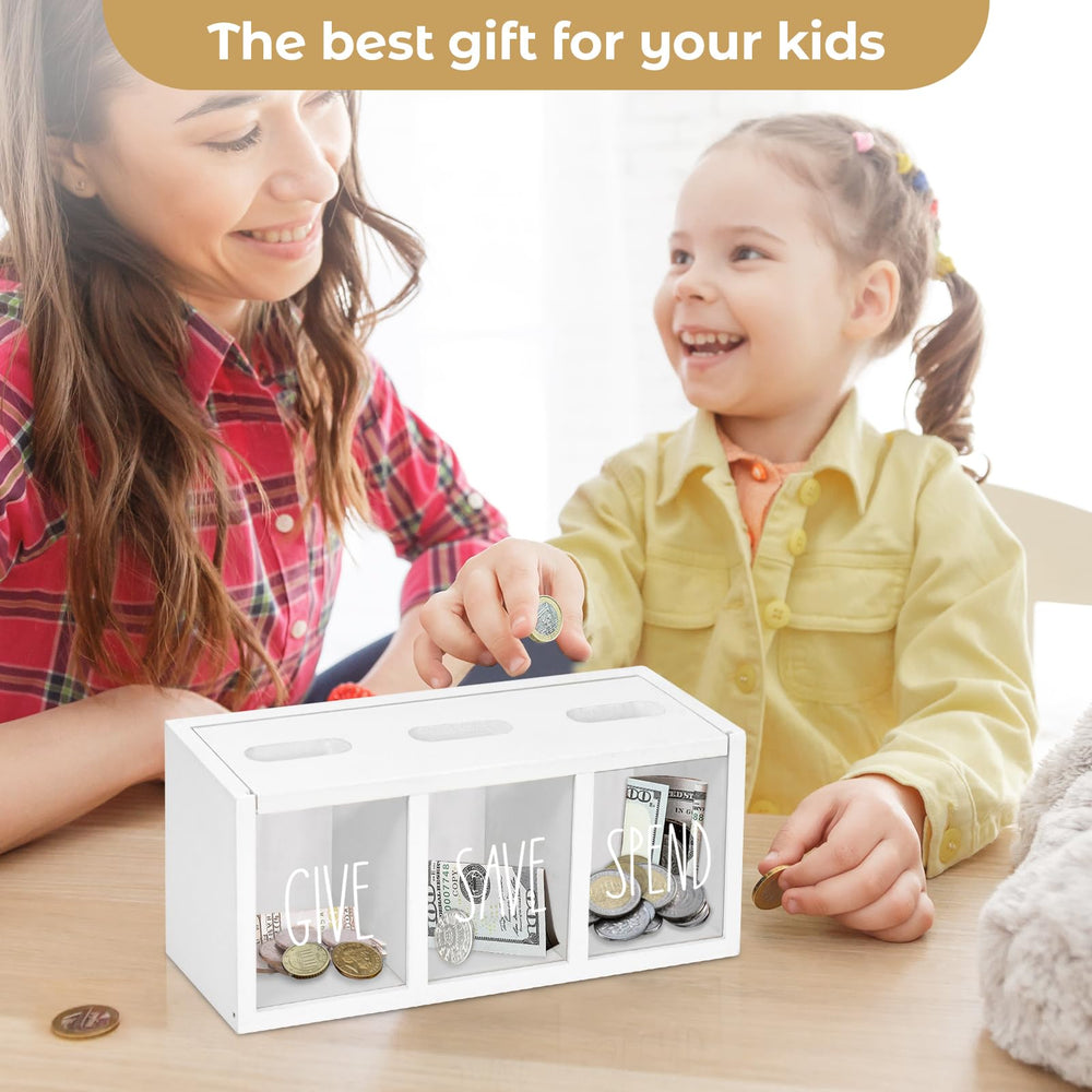 Ameuphercy piggy bank lid shows magnetic access for easy saving withdrawals.