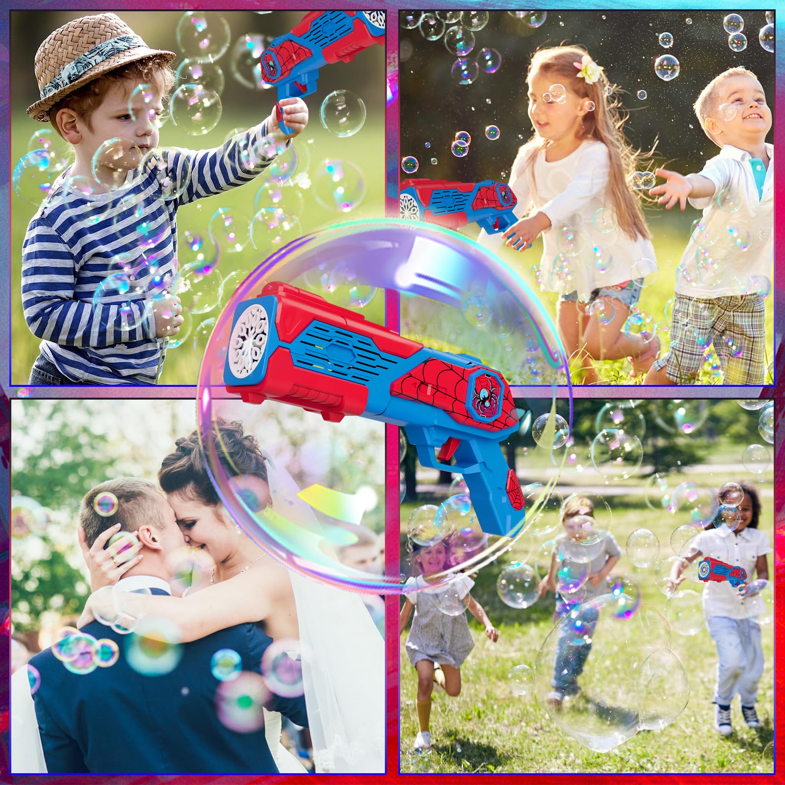 Amiabling Spider-Bubble Gun leak-proof bottle keeps playtime clean and mess-free.